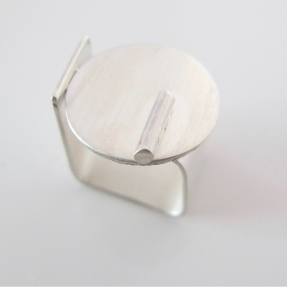 Geometric Silver Ring - Picture 3 of 4